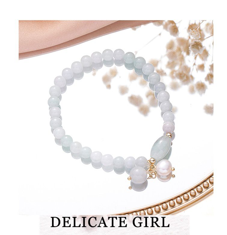 8mm清新簡約翡翠玉石手鏈 (15-19cm)