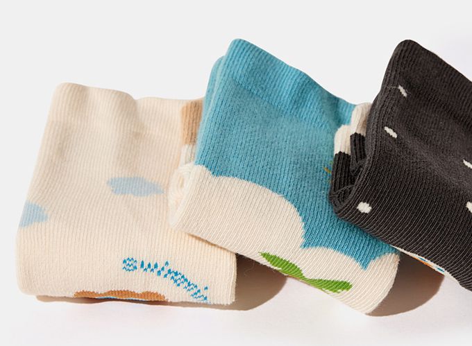 可愛度假小熊無骨中筒棉襪(腳長9cm起)