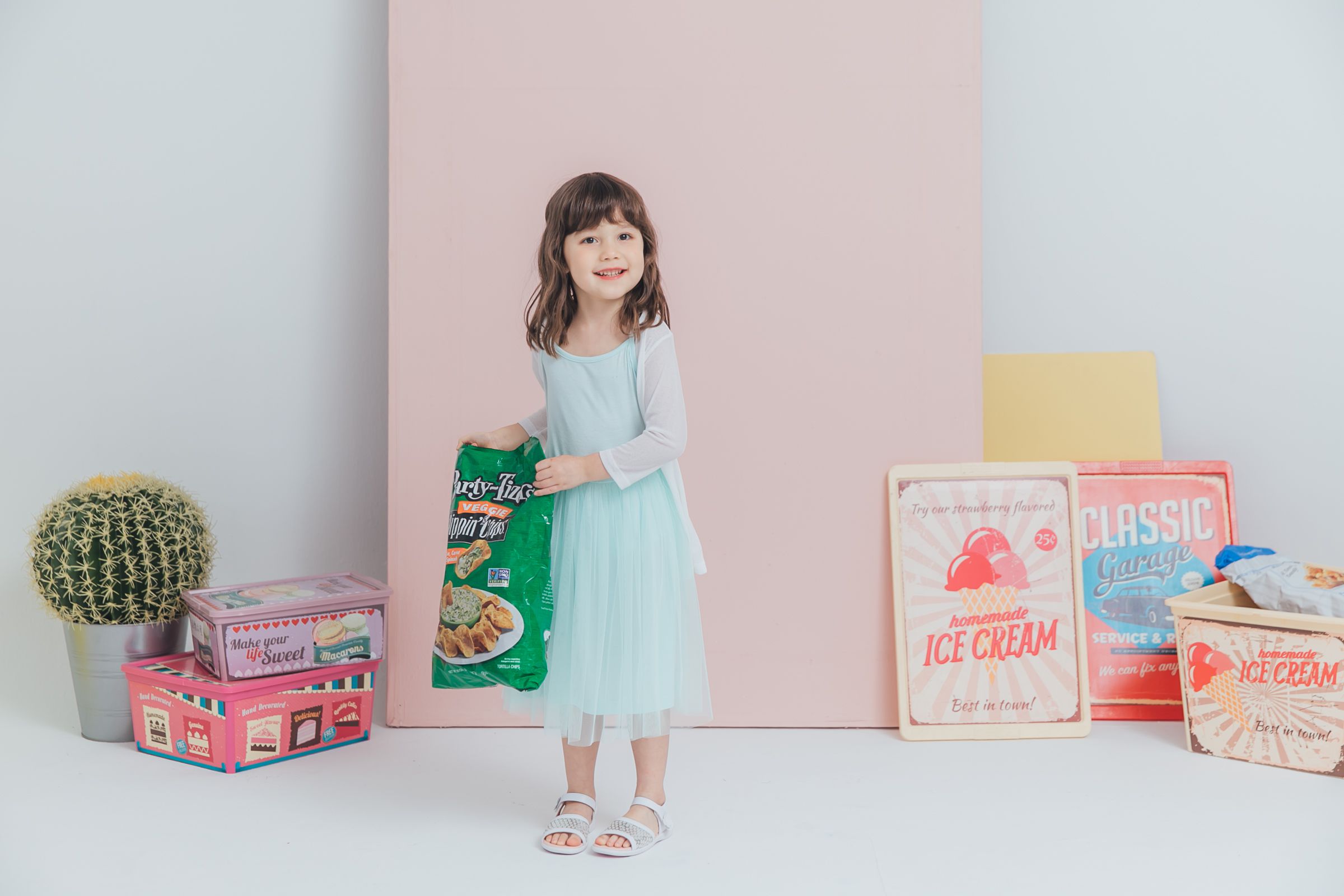 Peachy - 北鼻款*獨家訂製綿柔連身紗裙-細肩帶連身款-薄荷綠