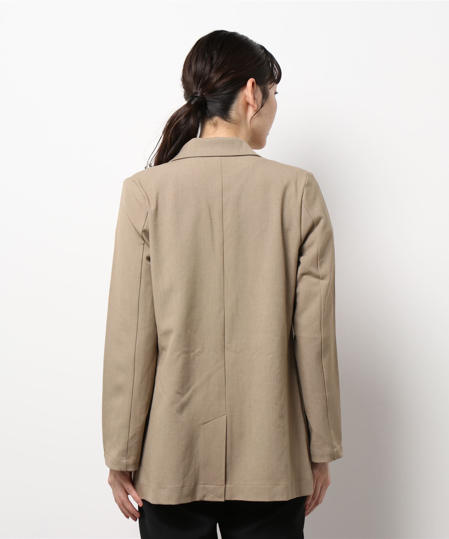 日本 Riche Glamour - 雙排釦西裝外套-深咖啡