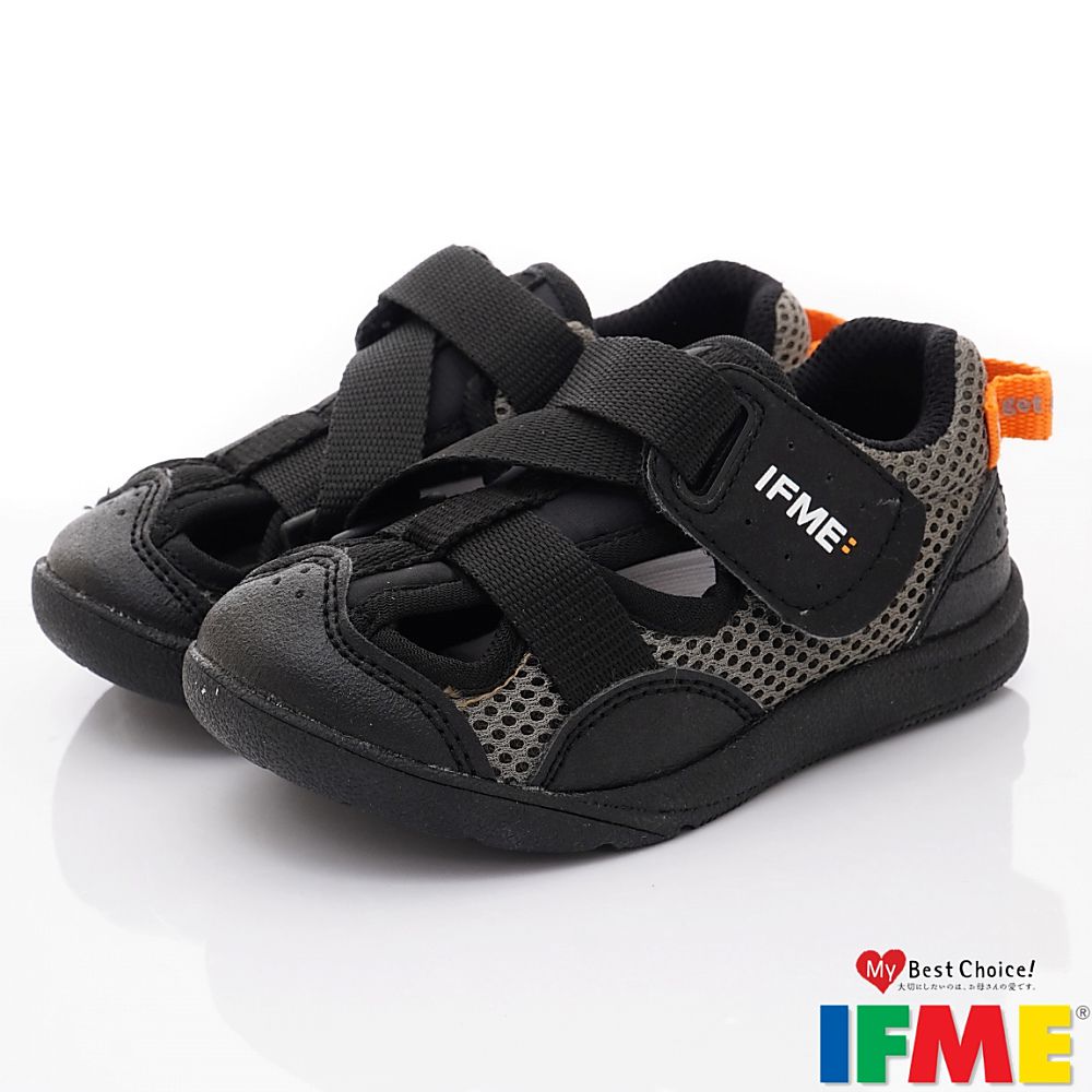 日本IFME - 護趾運動水涼鞋-IF20-332513黑(小童段)-水涼鞋-黑