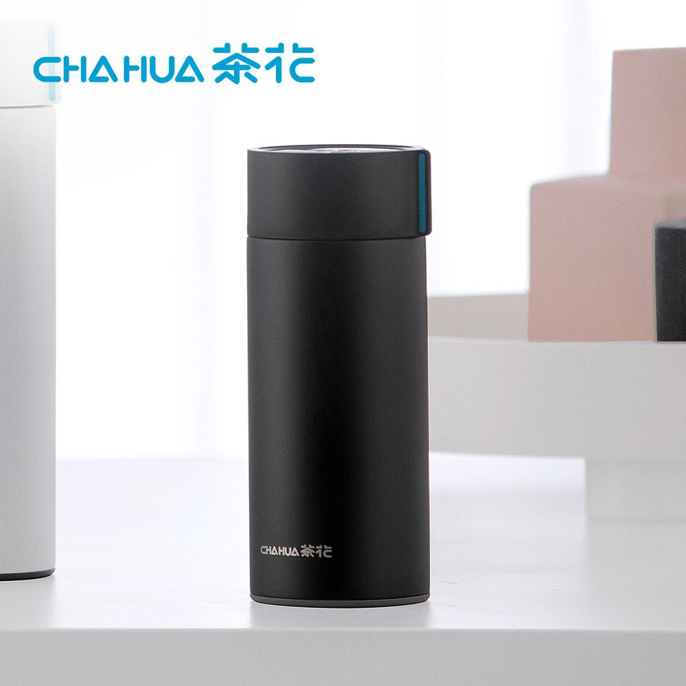 茶花CHAHUA - 316不鏽鋼銀離子抗菌真空濾茶保溫瓶-320ml-多色可選-冷酷黑