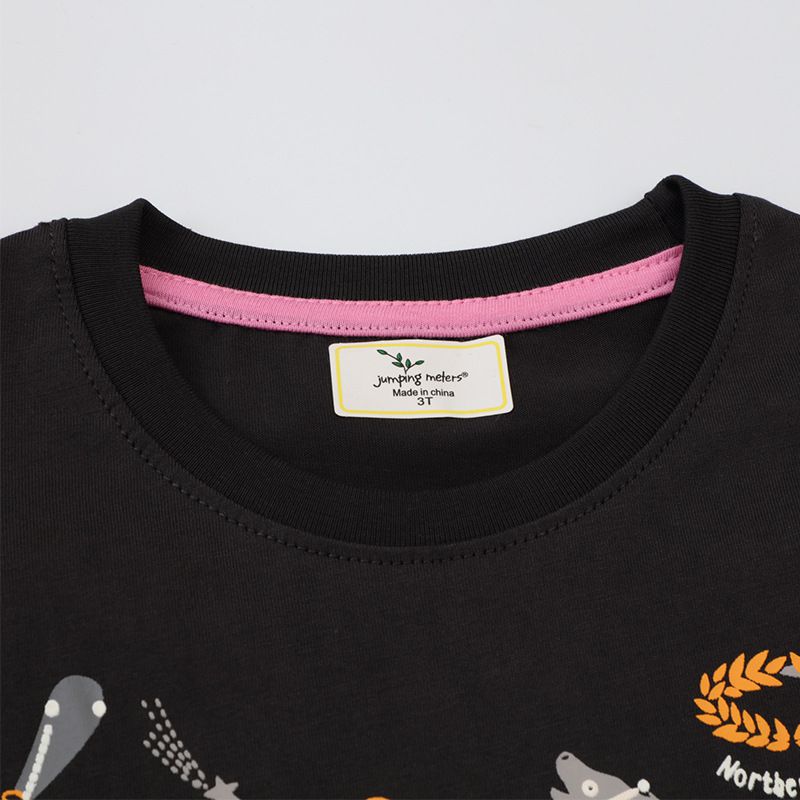 Jumping meters - 夜光圓領棉質長袖上衣-星座圖騰-黑色