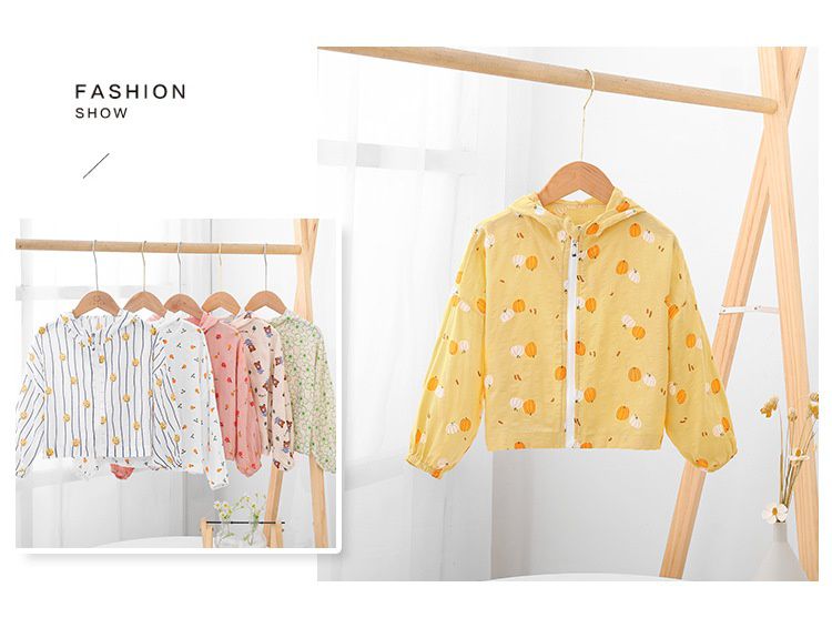 純棉連帽防曬外套-小貓-白色