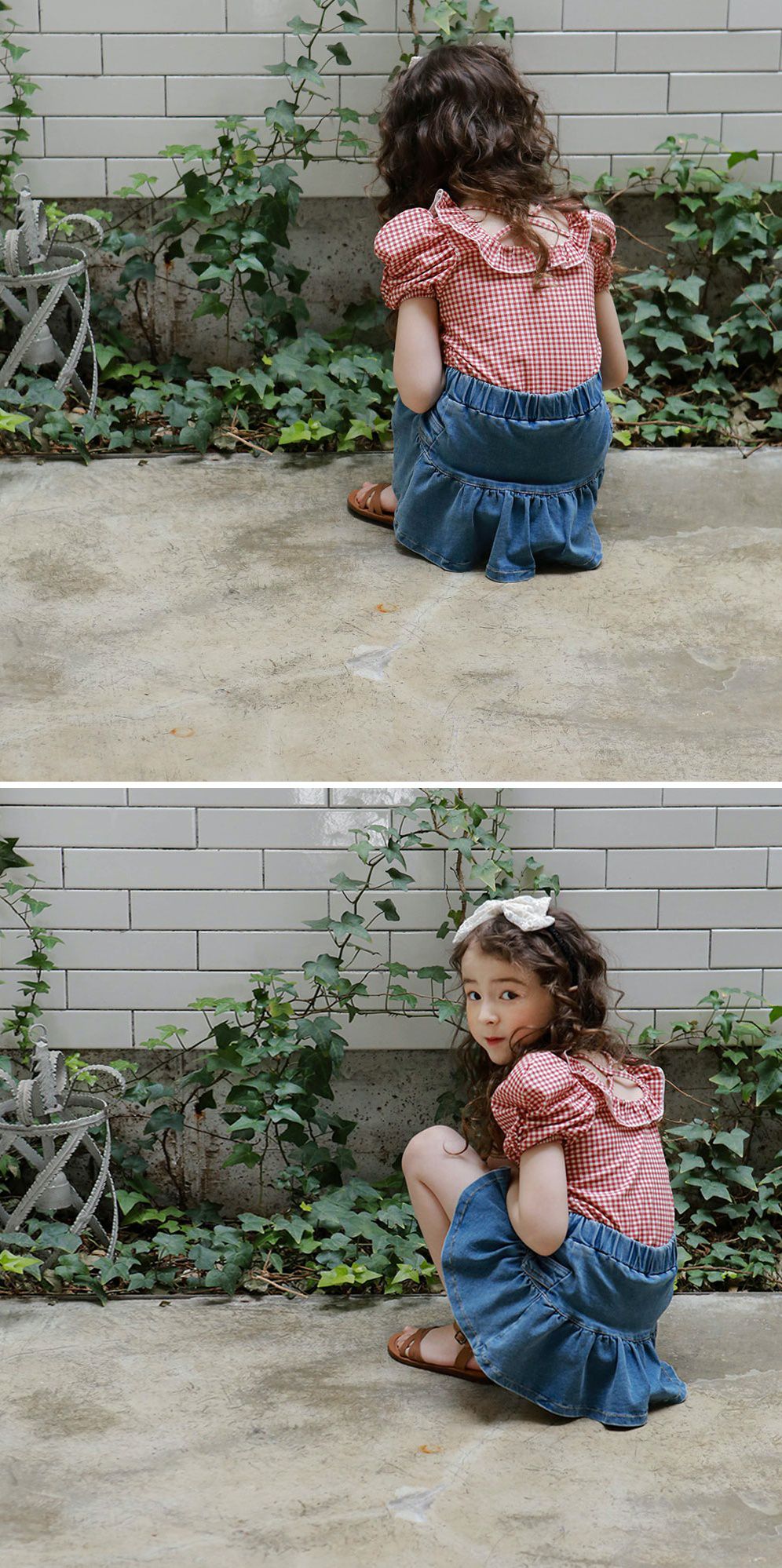 韓國 PuellaFLO - 露背交叉荷葉領公主袖上衣-紅