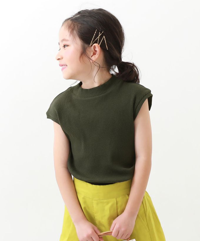 日本 devirock - 甜美羅紋小立領法式袖上衣-灰紫