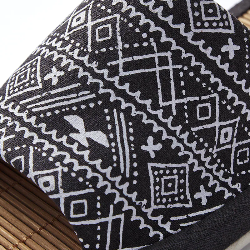 日本千趣會 - 涼爽棉麻竹編室內拖鞋-點點-咖啡