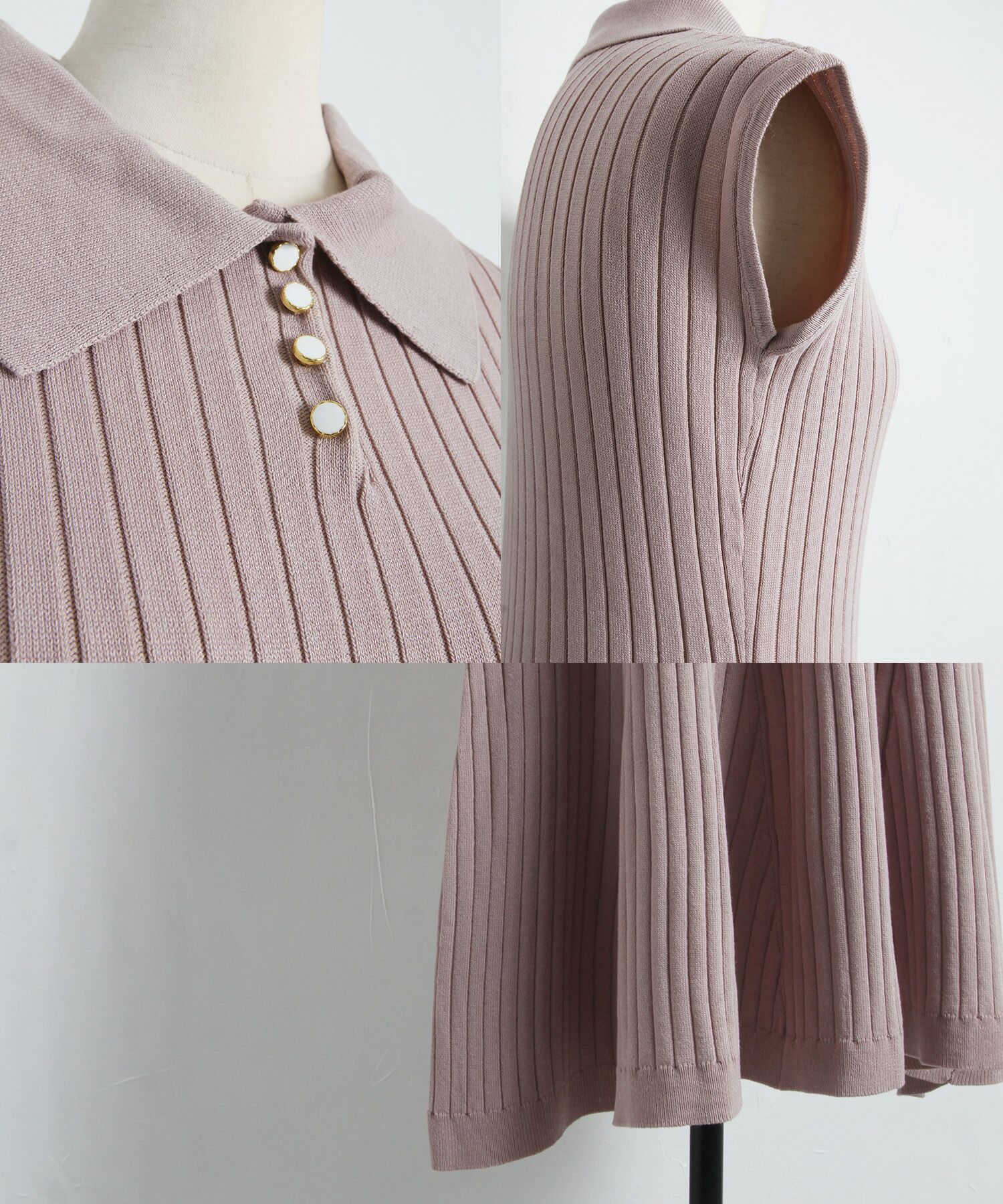 日本 tocco-closet - 直羅紋翻領修身洋裝-海軍藍