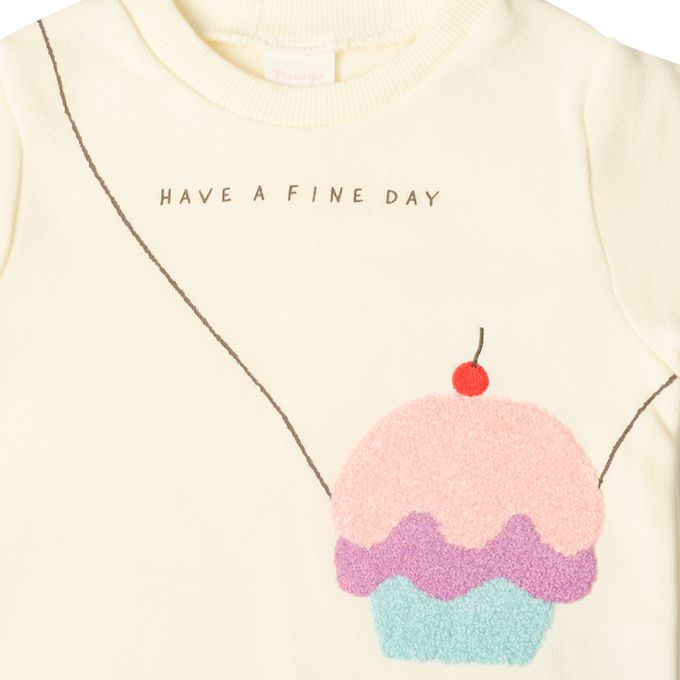 akachan honpo - 長袖休閒上衣-小包包風-象牙白色