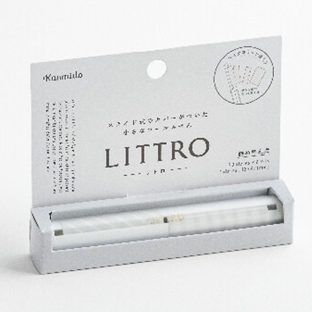 日本文具 Kanmido - LITTRO 便攜筆式口紅便利貼-文青線條-灰