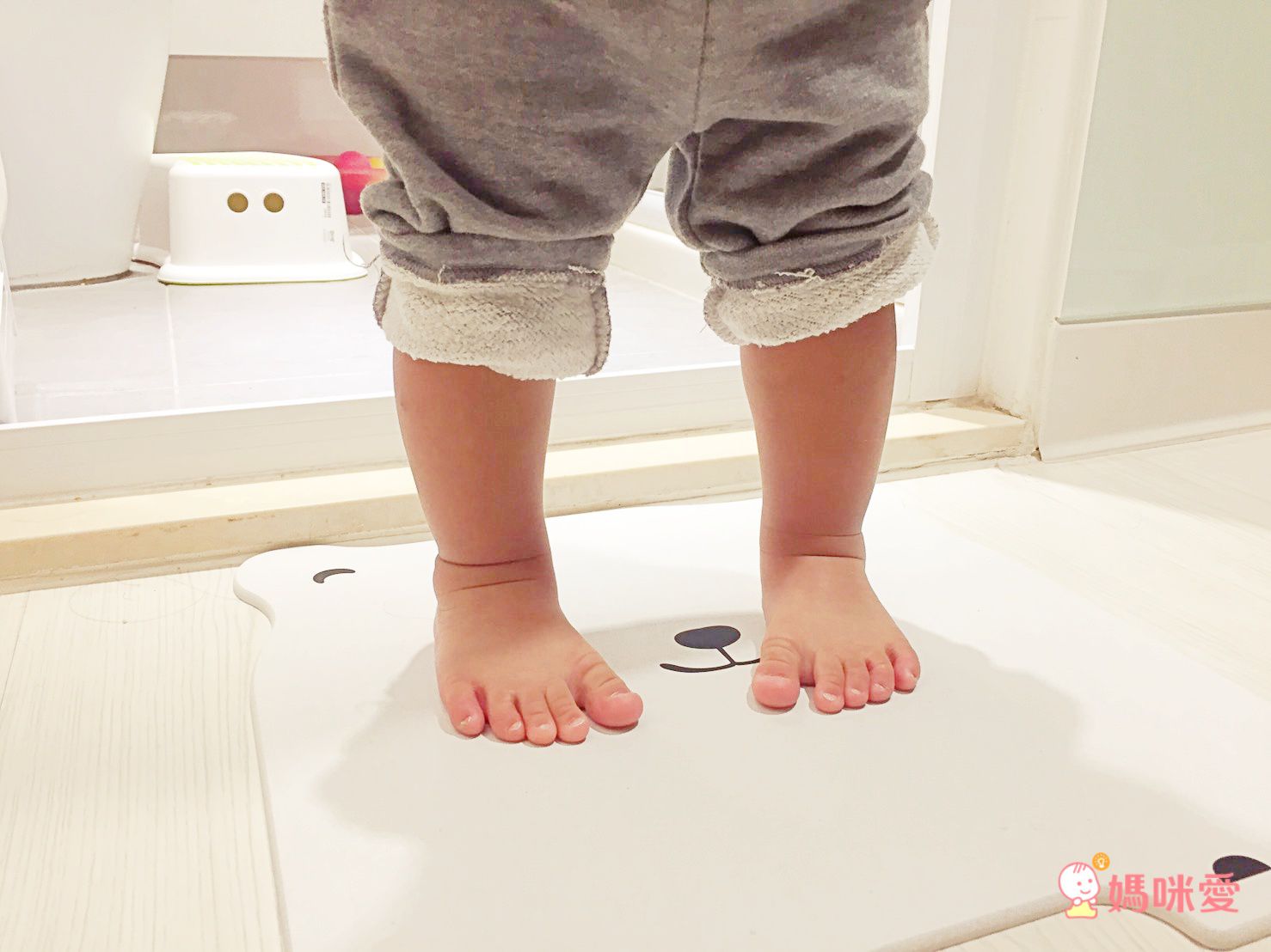 森呼吸 - 台灣製熊可愛珪藻土踏墊杯墊2大2小組-40x40x0.6cm/10x10x0.6cm