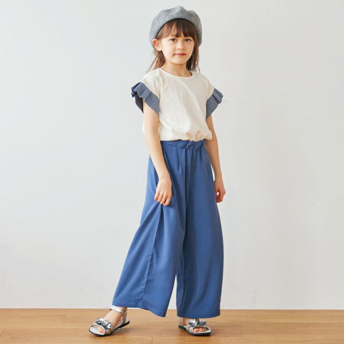 日本 evercloset - 背後優雅摺邊袖上衣-象牙白x卡其