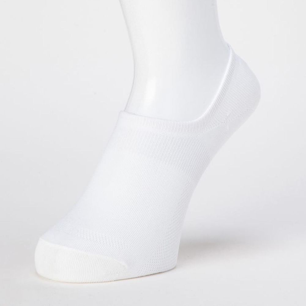 日本 okamoto - 超強專利防滑ㄈ型隱形襪-光滑編織 超深履款-白