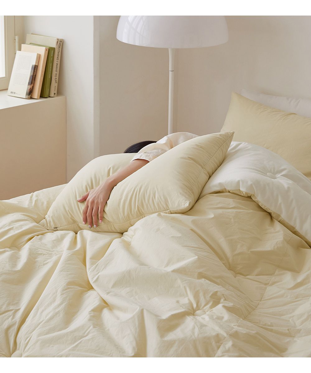 韓國 Maatila - 高密度60支棉舒柔超細纖維棉被(冬被)-奶油黃