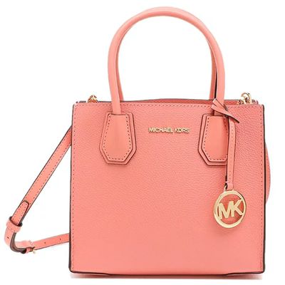 MICHAEL KORS - 素面皮革兩用包-珊瑚色