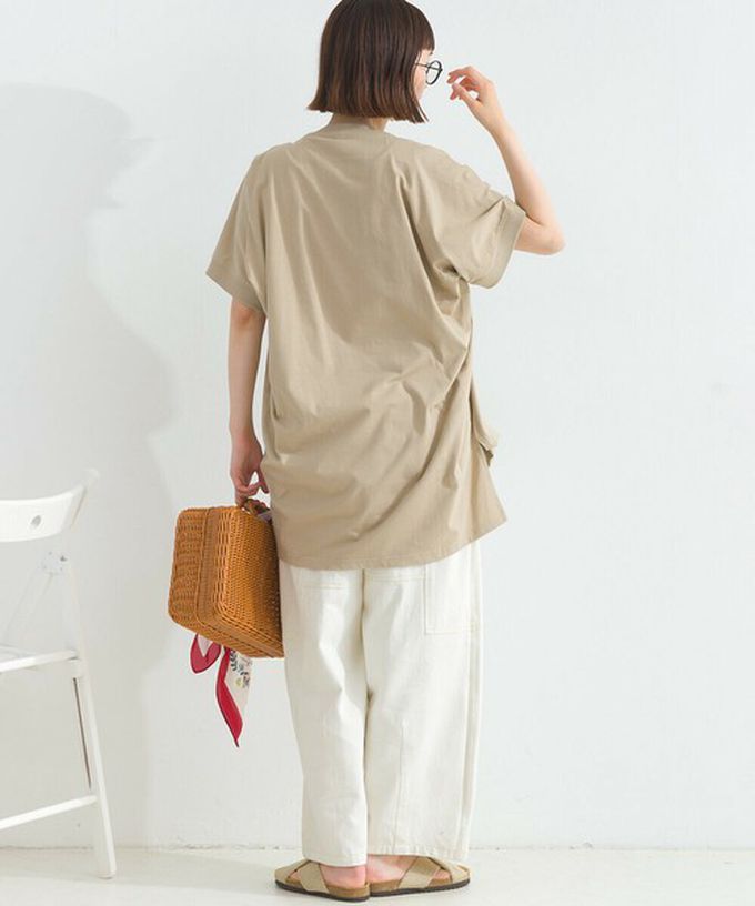 日本 Lupilien - 療癒休閒感落肩長版T恤-貓咪照片-淺棕