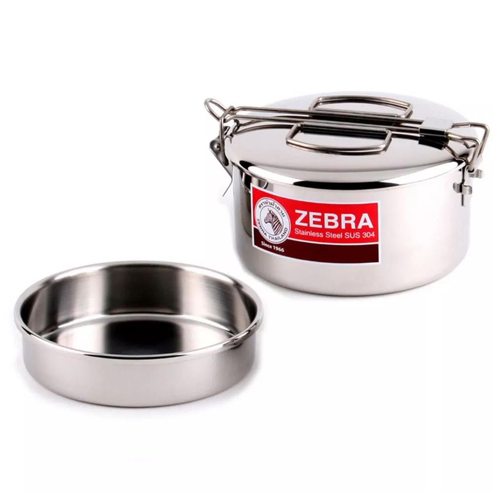 ZEBRA 斑馬 - 304不銹鋼兩用圓型便當盒 8A14 (14CM)-900CC