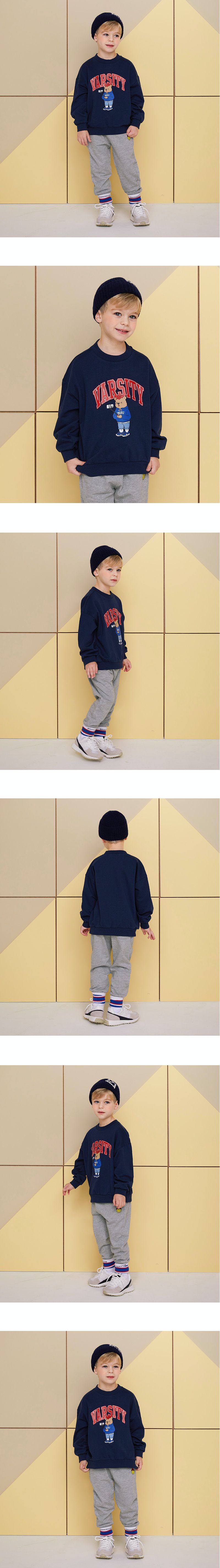 韓國 WALTON kids - 自拍熊熊純棉T-灰