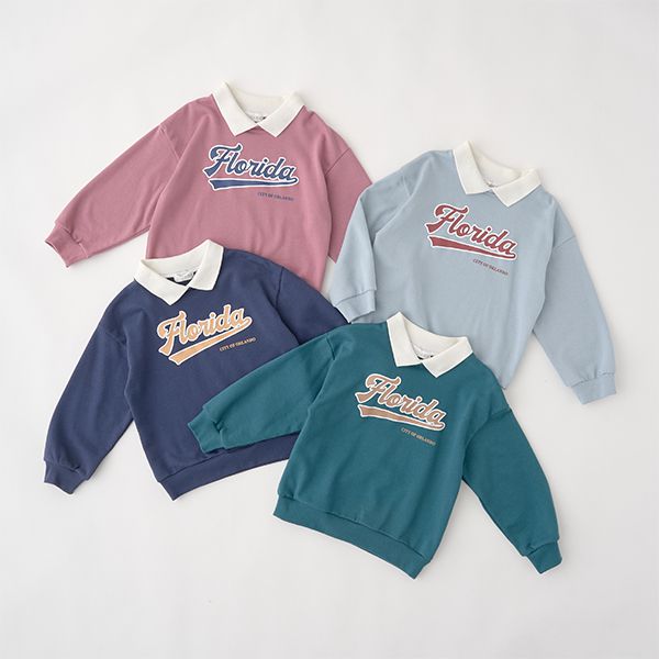 日本 b-ROOM - 氣質學院logo有領大學T-海軍藍