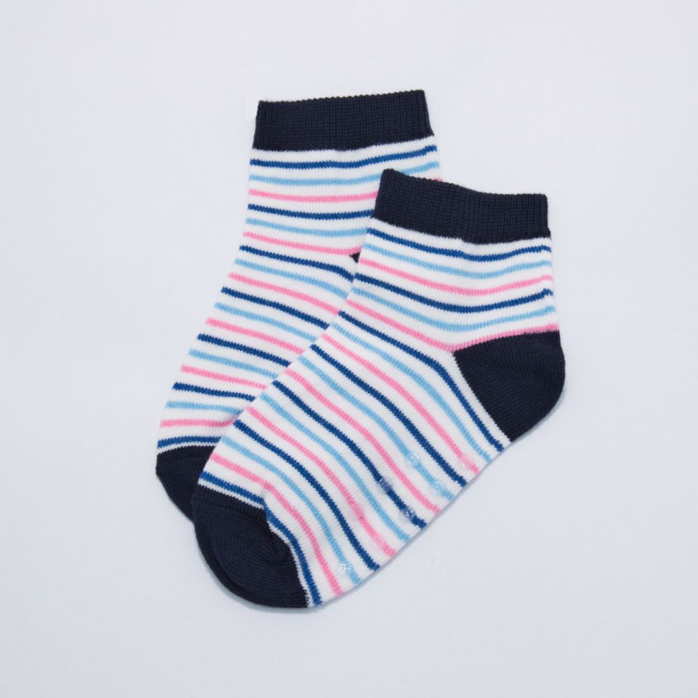akachan honpo - 短襪-粉藍橫紋-藍色