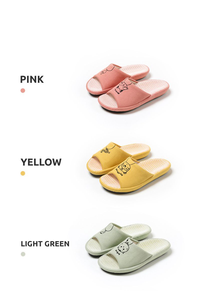 3D立體網眼透氣靜音室內拖鞋-小豬-海軍藍