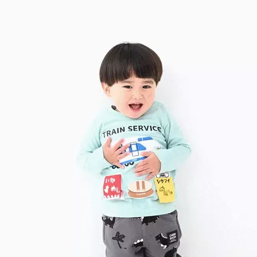 日本 Baby Room - 純棉立體翻翻樂長袖上衣-幽靈速食店-粉