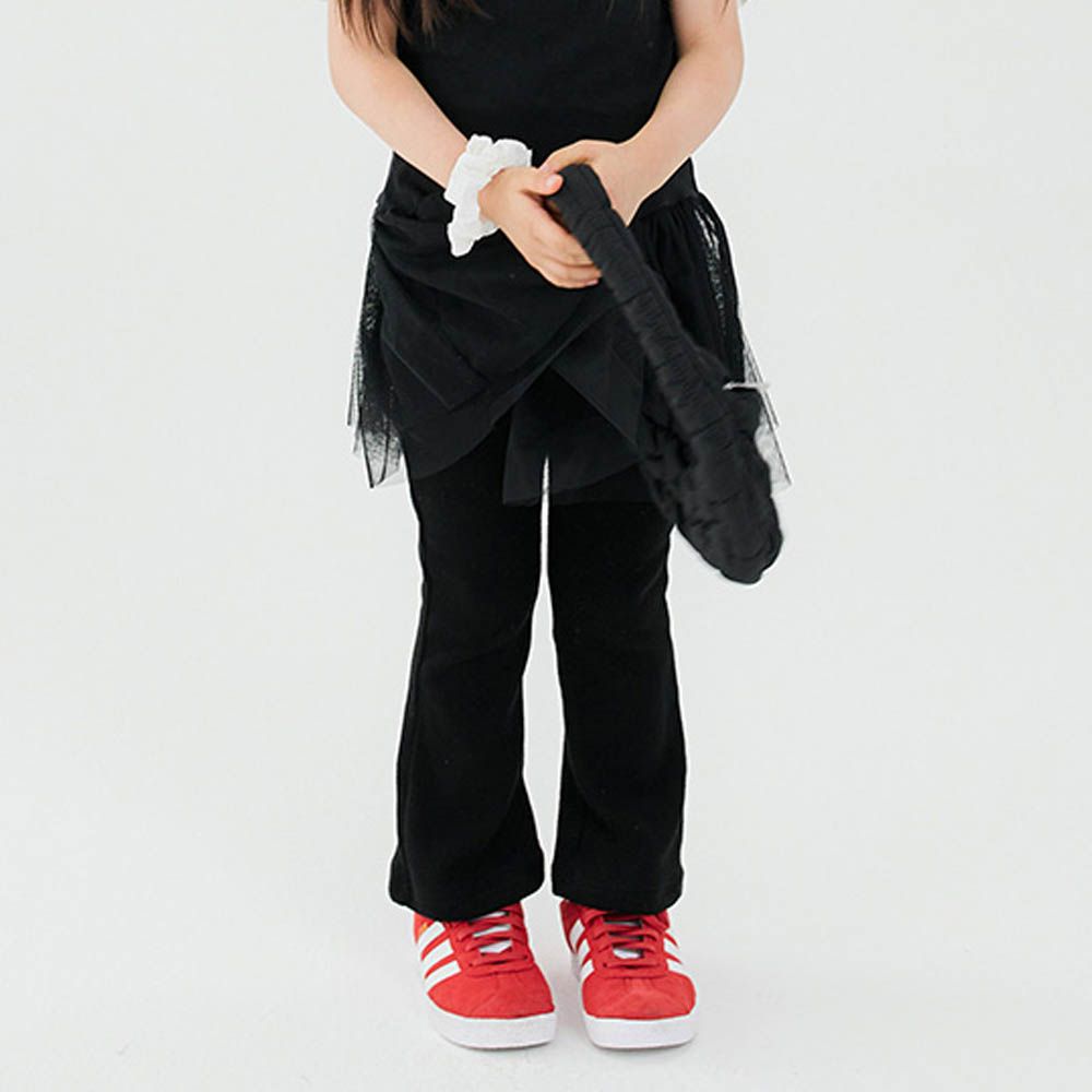 W.S.B. 鬆緊腰極簡小喇叭內搭褲-黑