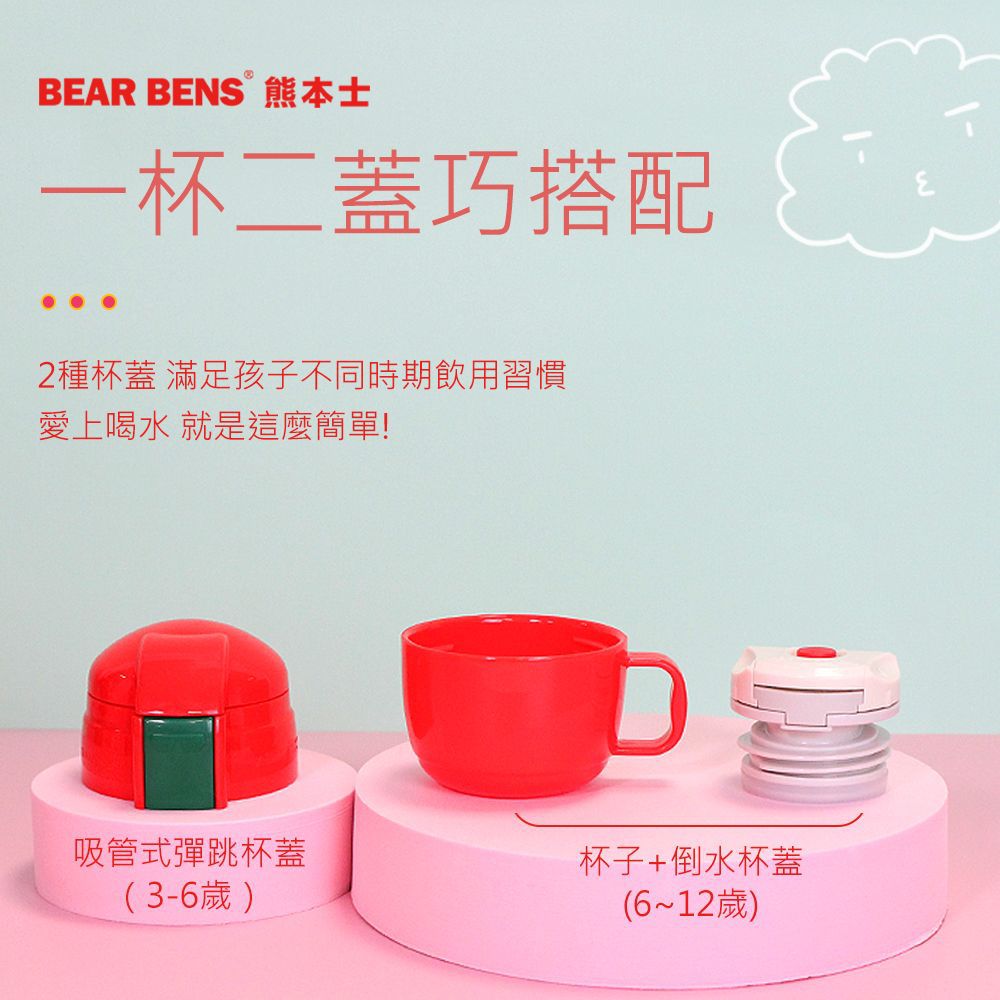 Bear Bens 熊本士 - 經典款真空保溫瓶-乖乖虎-620ml