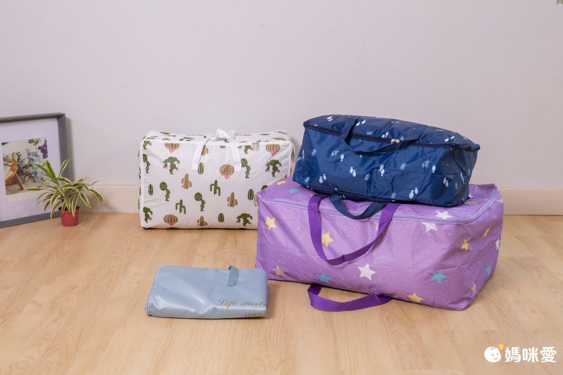 防水棉被衣物收納袋-小兔-藍色