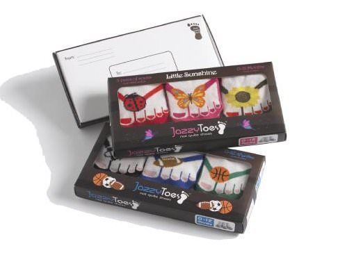 美國 Jazzy Toes - 時尚造型棉襪/止滑襪/假鞋襪/嬰兒襪_六入禮盒組-女款綜合造型襪