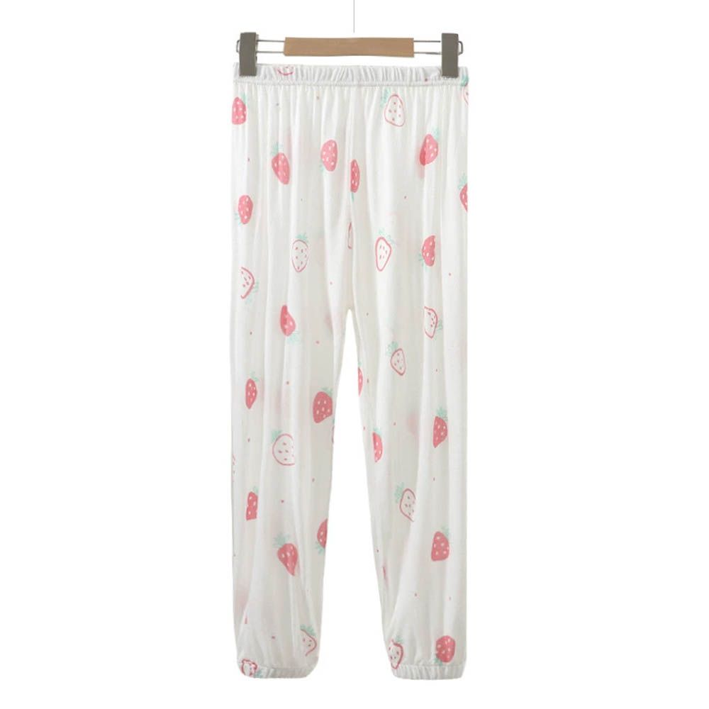 透氣舒適居家縮口褲-白草莓