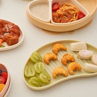 韓國 MOYUUM - 白金矽膠吸盤式組合餐盤組-可頌系列-開心果綠