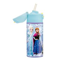 日本 SKATER - 不鏽鋼保溫吸管瓶(360ml)兒童水壺-冰雪奇緣