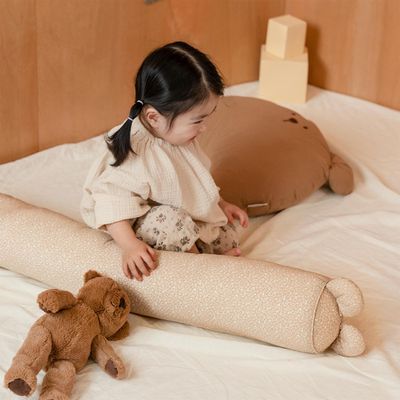正韓Hello HiZoo - 純手工製純棉柔感兒童長條抱枕/靠枕/睡眠輔助枕/側睡抱枕-Hi Bear 熊耳