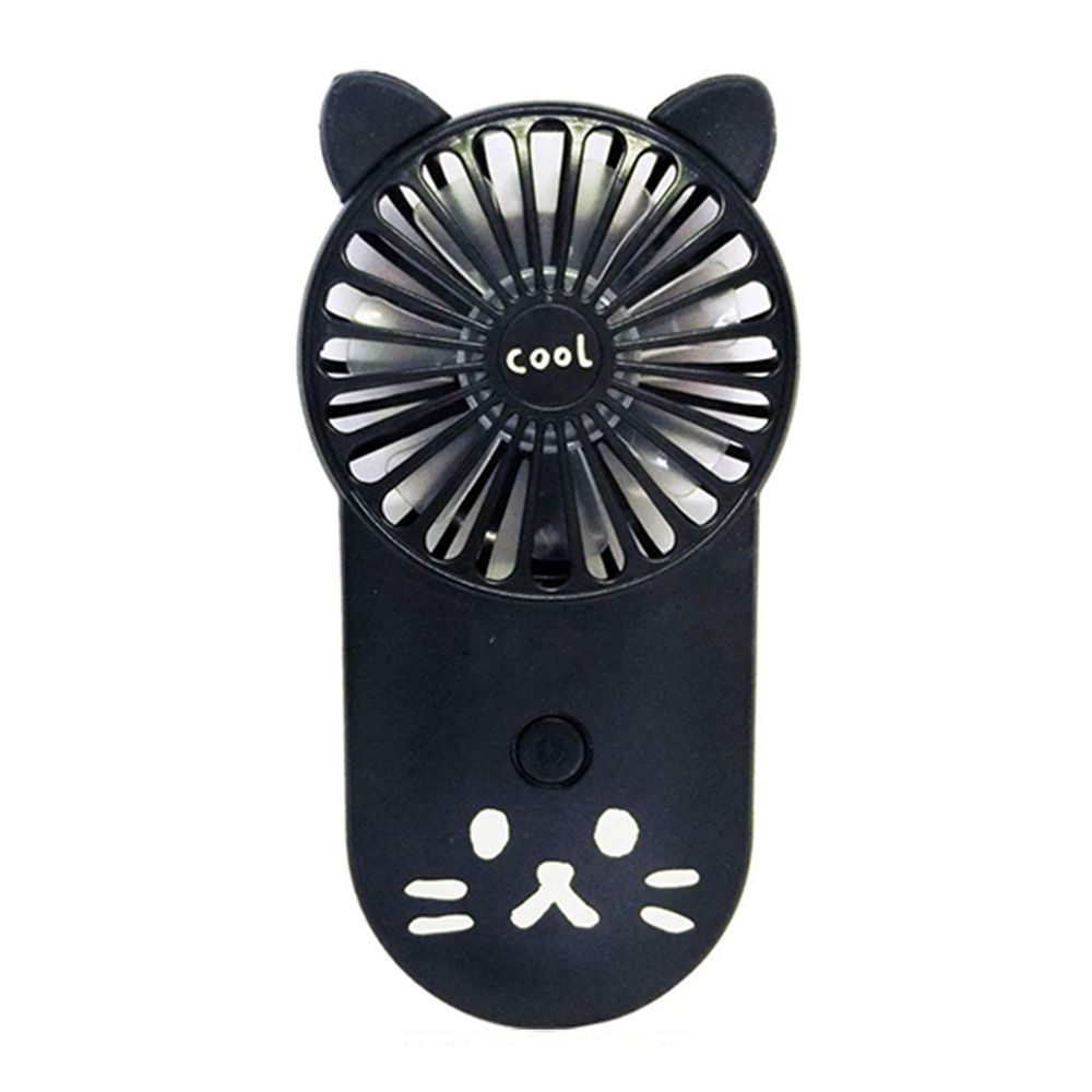 POKEPII - 日本超輕量LED手持口袋風扇-黑貓