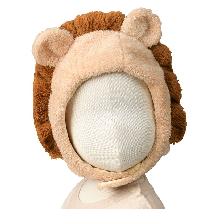 akachan honpo - 柔軟刷毛帽-動物-淺卡其色