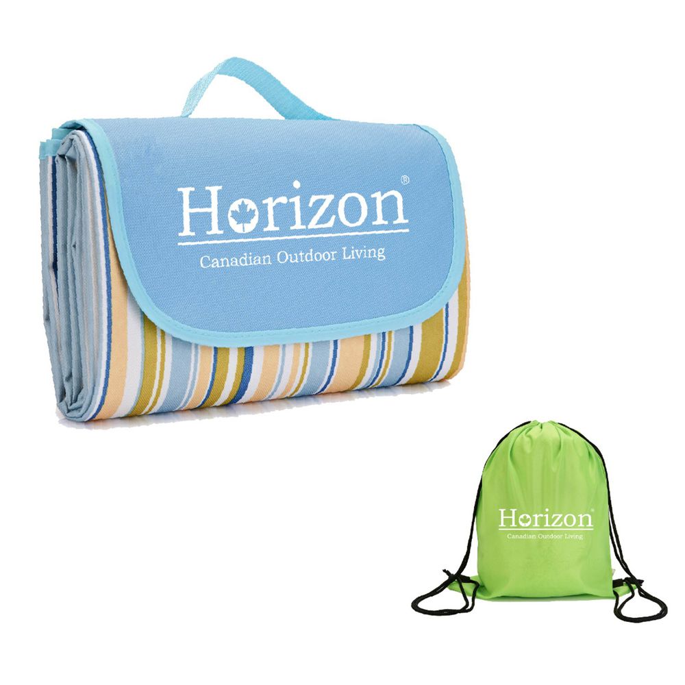 加拿大天際線 Horizon - 防潮沙灘野餐墊 - 附肩背收納袋-晨韻藍 (145x180cm)
