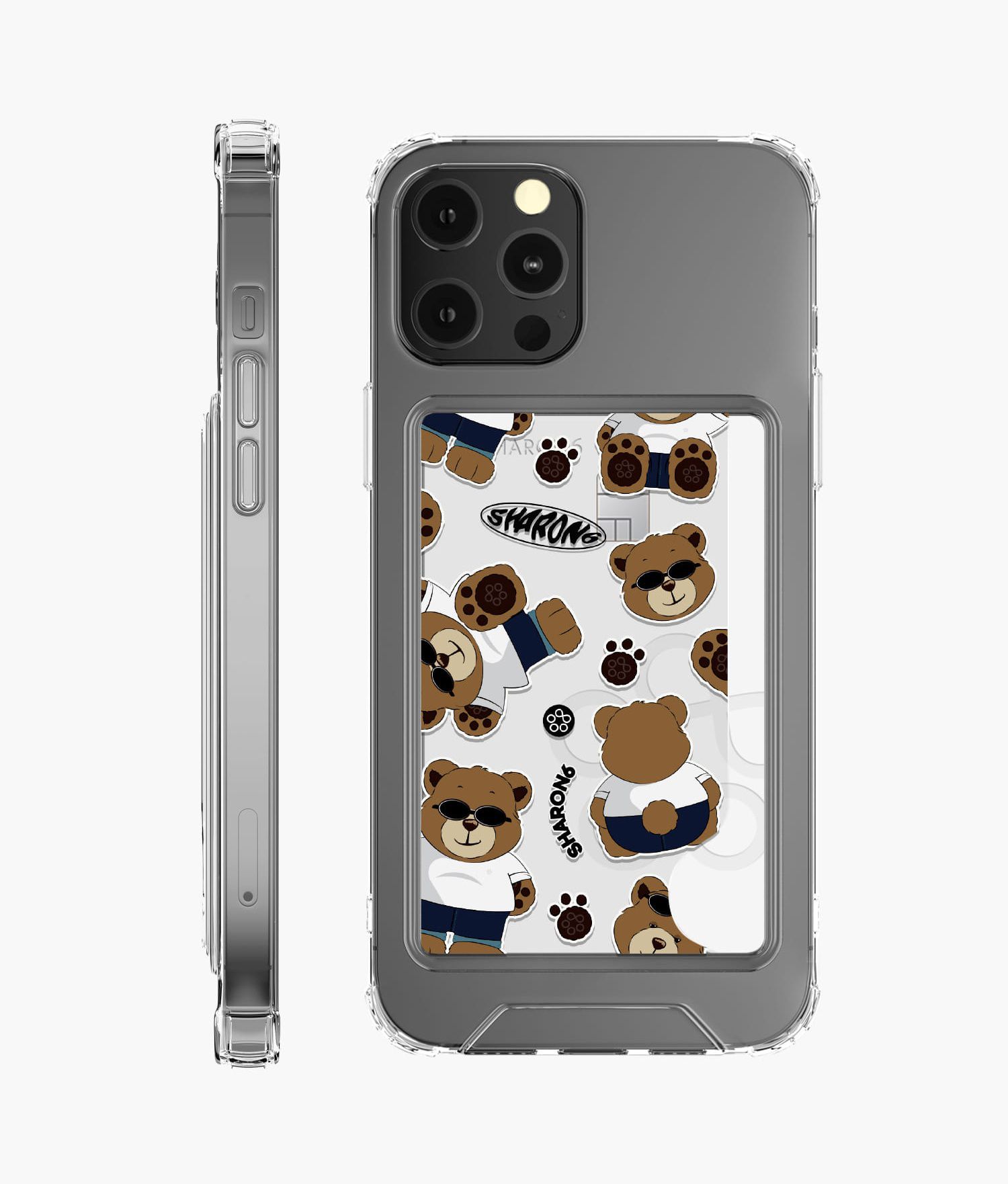 韓國 SHARON6 - 設計款卡夾式手機殼-可愛動物