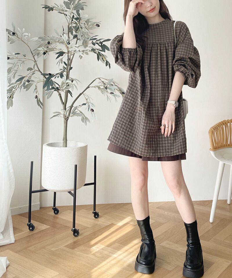 日本 Classical Elf - 2WAY文藝泡泡皺縮短袖上衣-米白