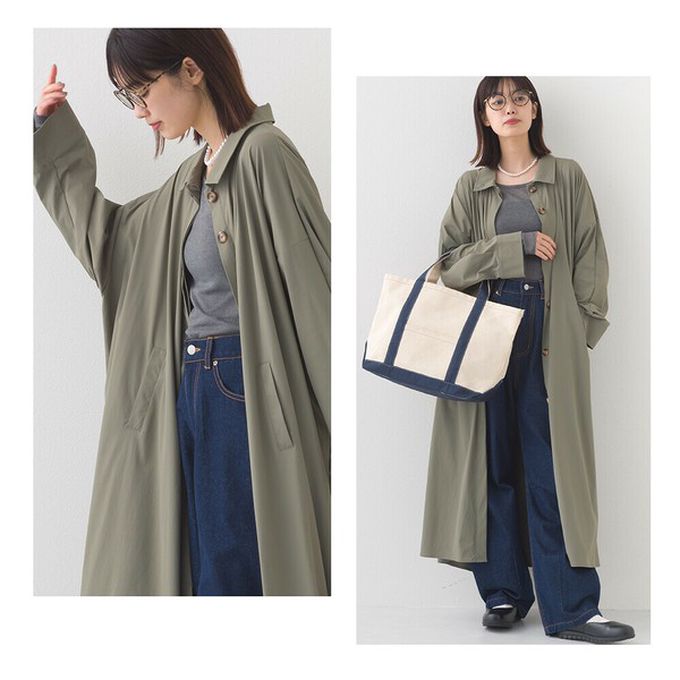 日本 OMNES - 防撕裂耐穿率性質感尼龍長版大衣-淺卡其