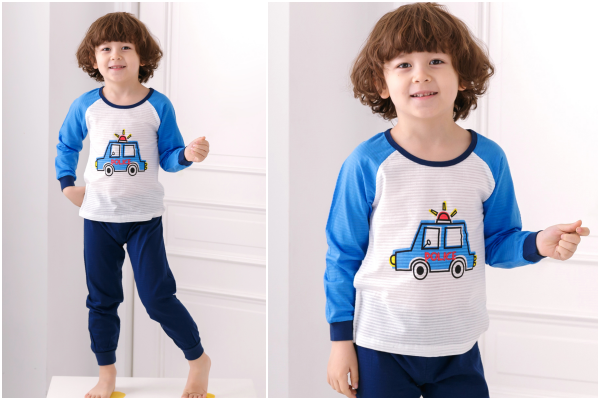 韓國 Maykids - 有機棉透氣長袖家居服-蒙面超人