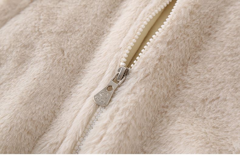 卡通人物史努比加厚毛絨絨半高領外套-SNOOPY戴墨鏡-杏色