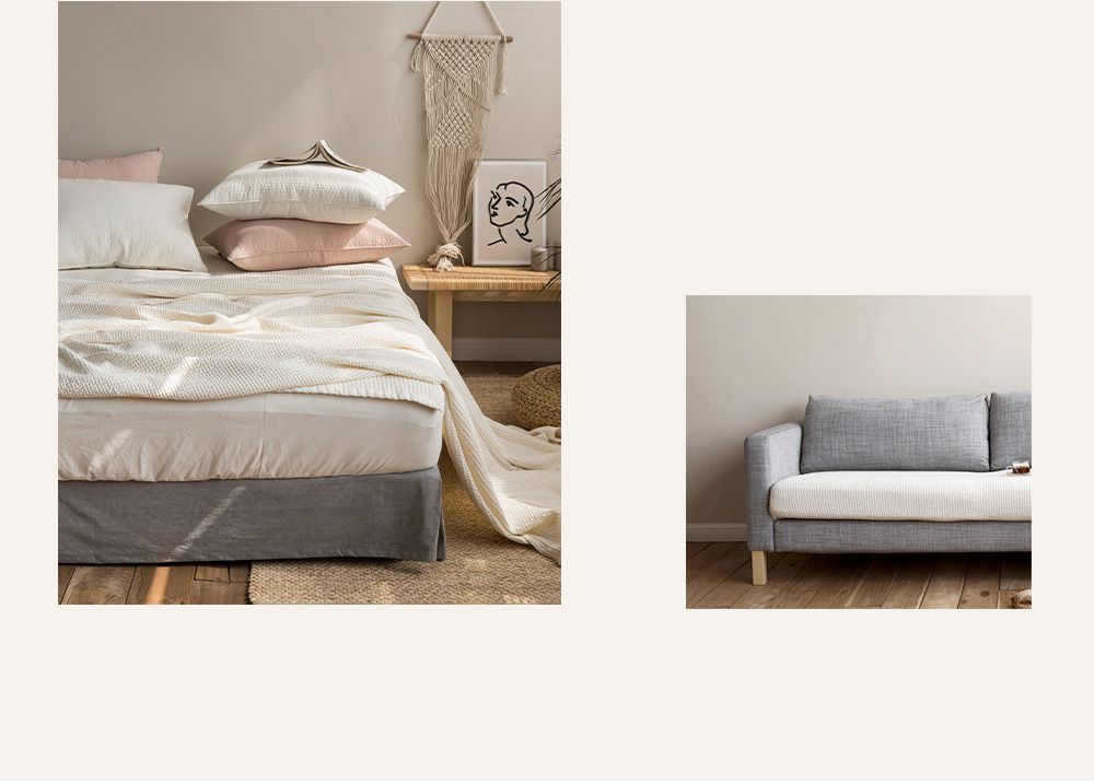 韓國 Maatila - 天絲莫代爾鬆餅被毯-優格