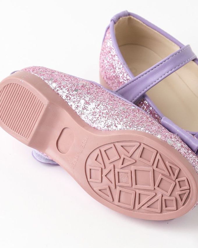 韓國 OZKIZ - 雙色大蝴蝶結皮鞋-紫