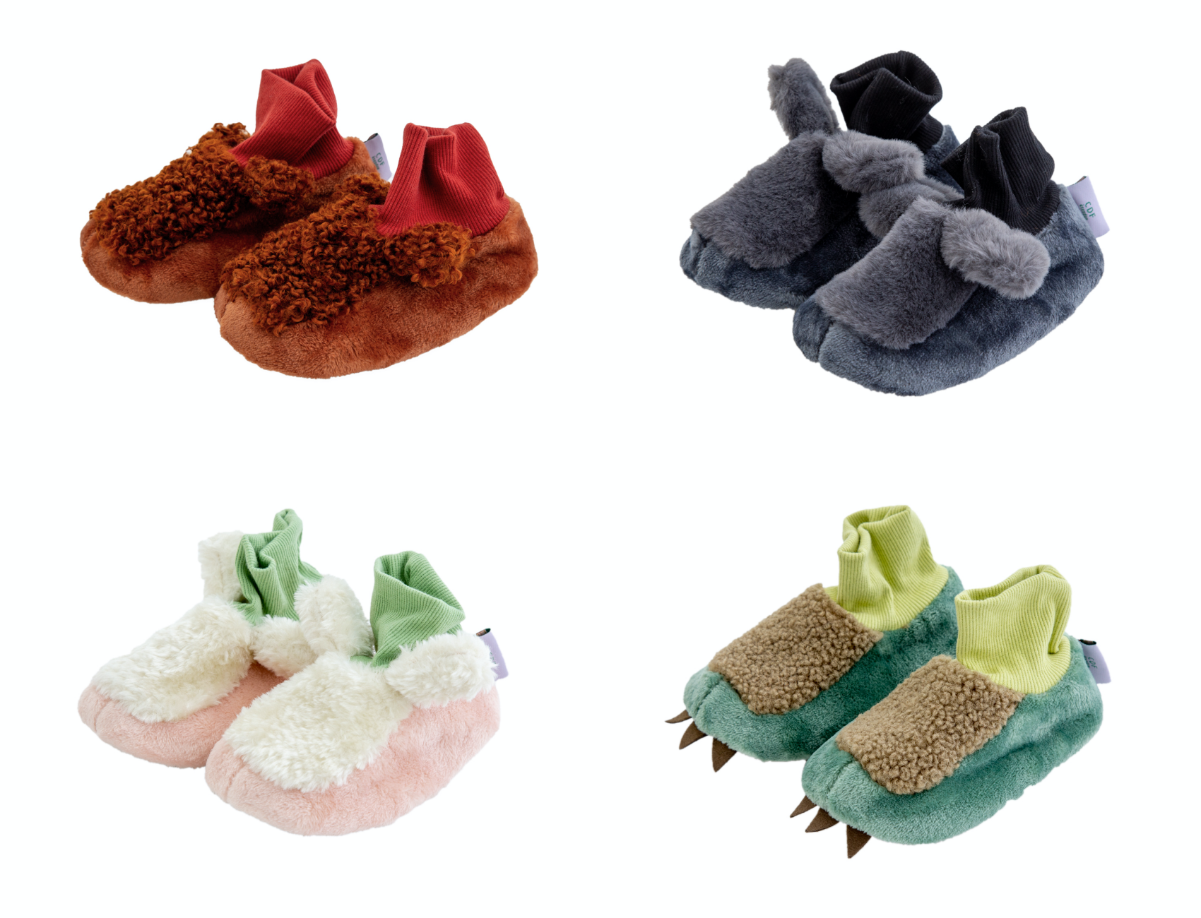 日本 BISQUE - 動物造型超柔軟保暖室內鞋(底部止滑)-兔兔-櫻花粉 (14-16cm)