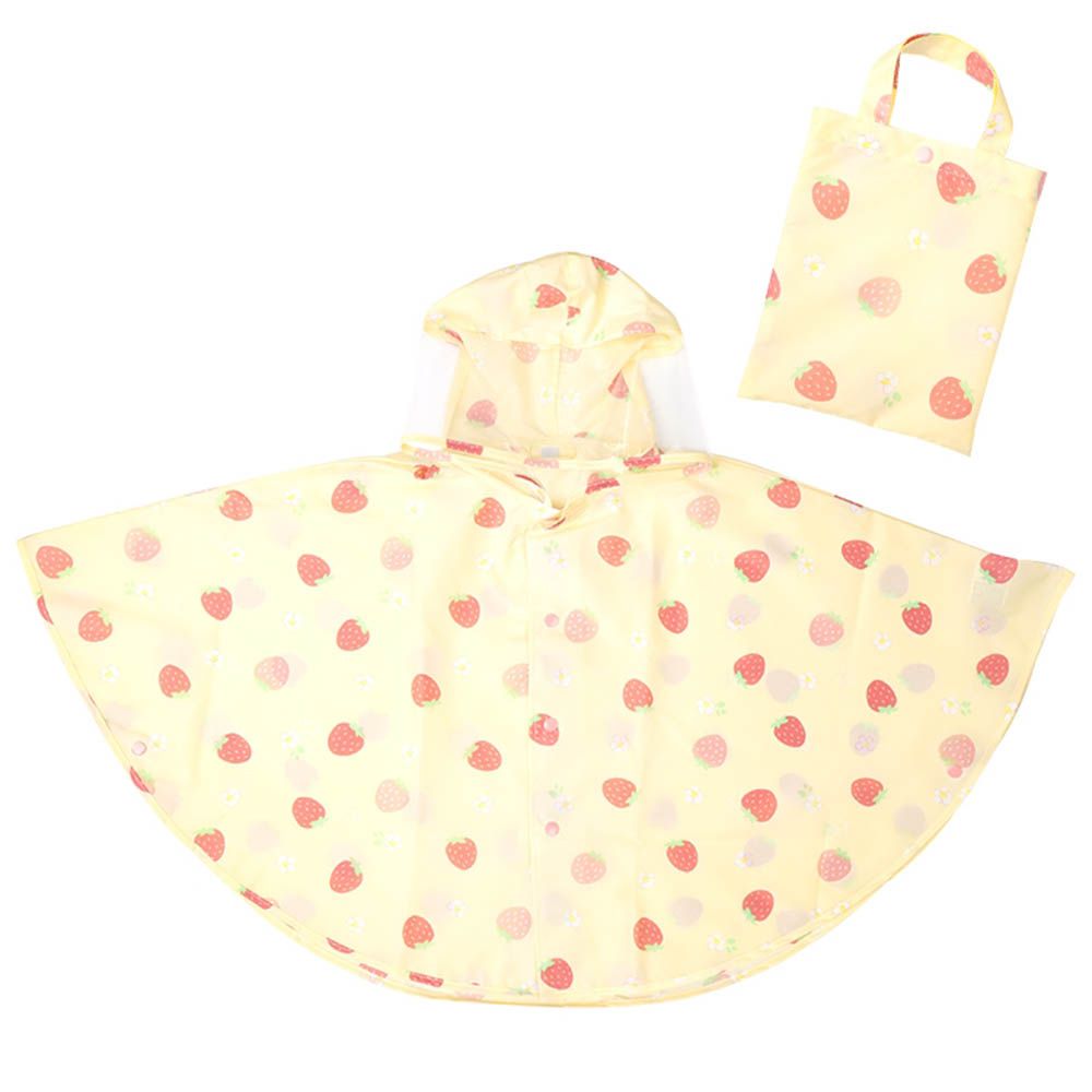 短斗篷式雨衣-草莓-象牙白色 (80~95cm)