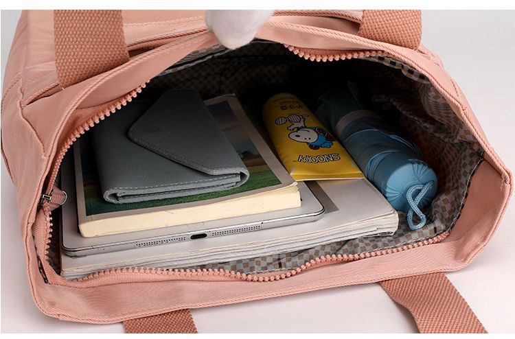 防潑水百搭單肩手提包-深藍色 (32x12x27cm)