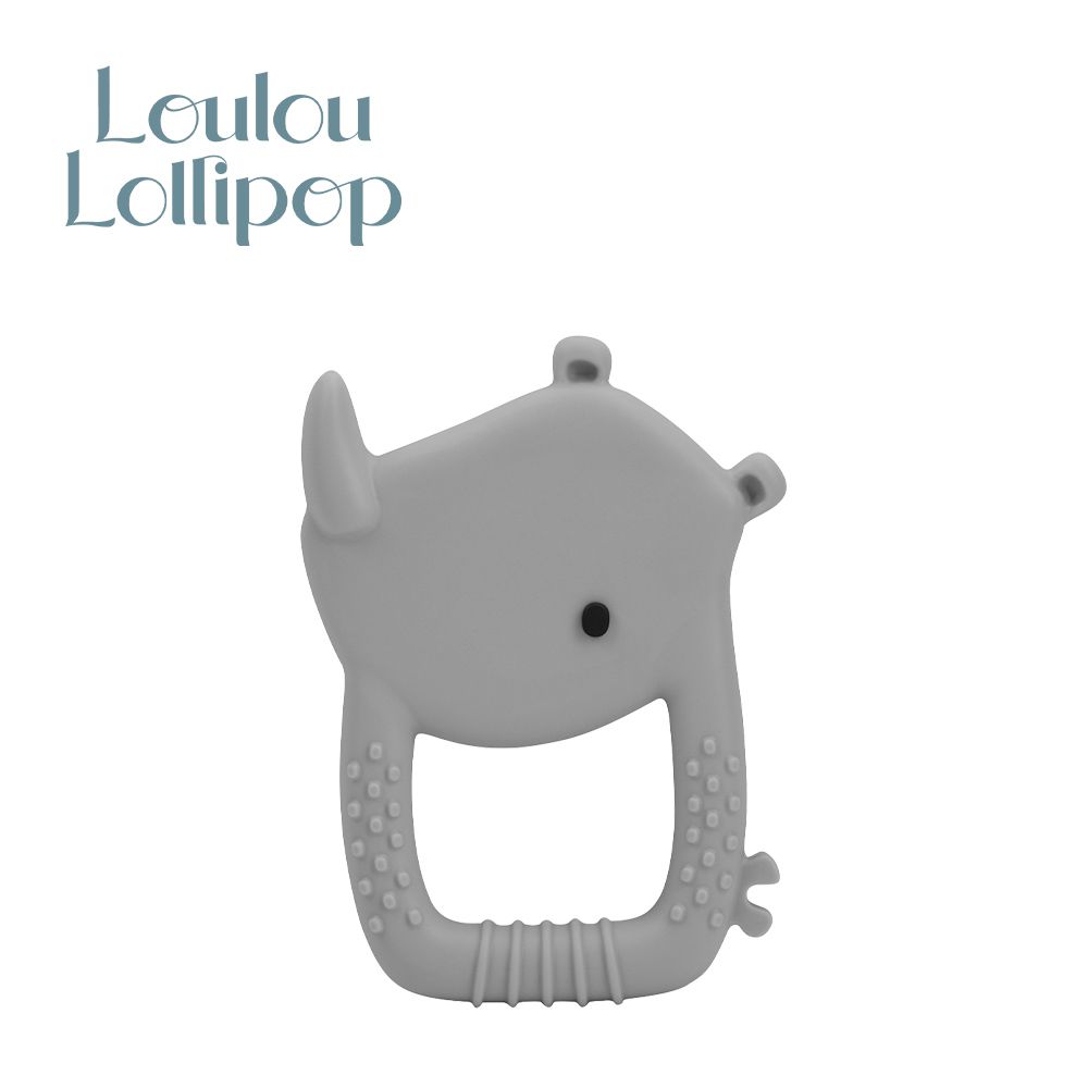 Loulou Lollipop - 加拿大 可愛造型矽膠固齒器-害羞犀牛