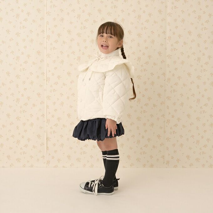 日本 Lycee mine - 注目斗篷領 柔軟絎縫保暖外套(領可拆)-可可