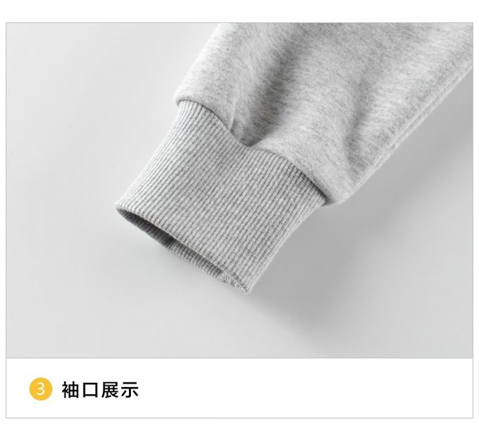 加絨長袖大學T-小象娃娃-灰色